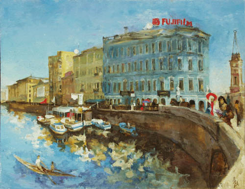 The Griboedov channel in summer. 70x90, 2002.