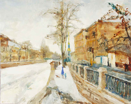 In winter at the Crukov channel. 40x50, 2003 